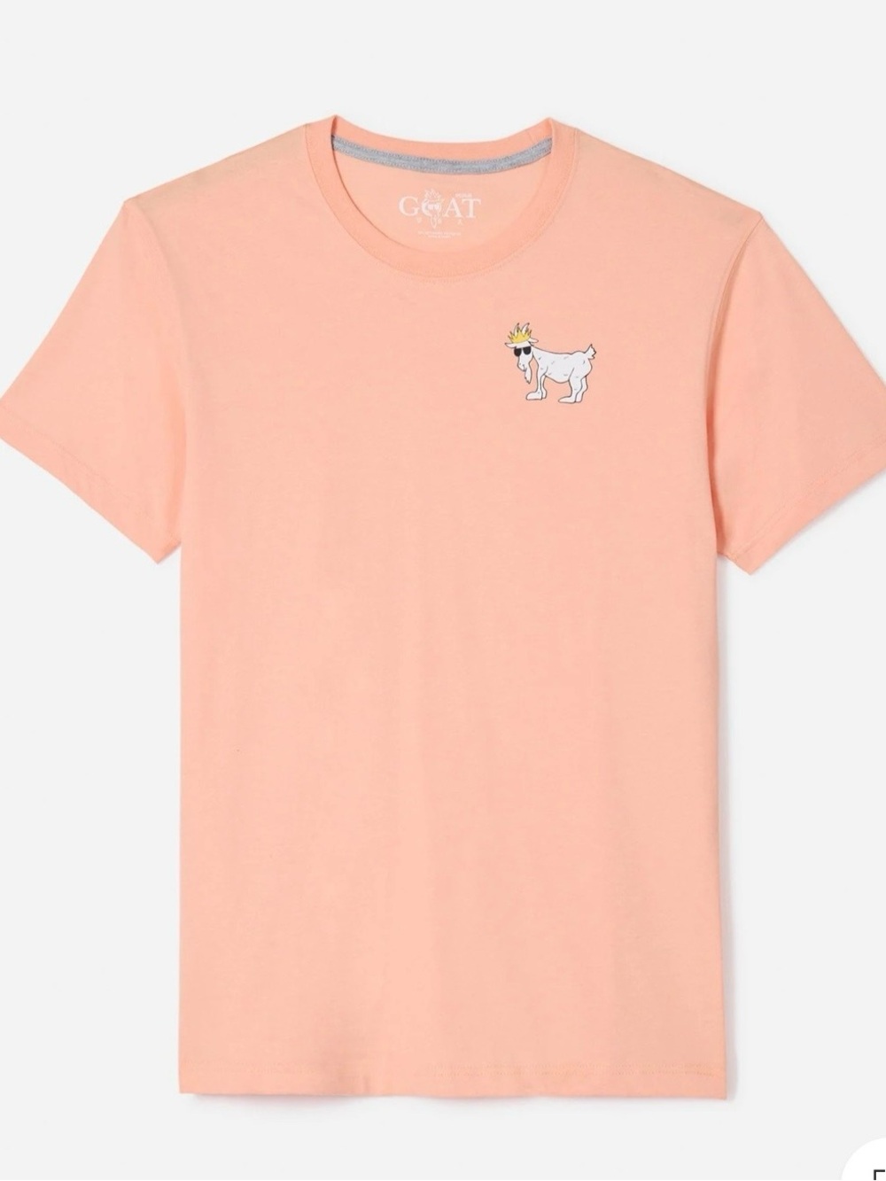 Kids Short-Sleeve Peach Graphic Tee with Goat Motif